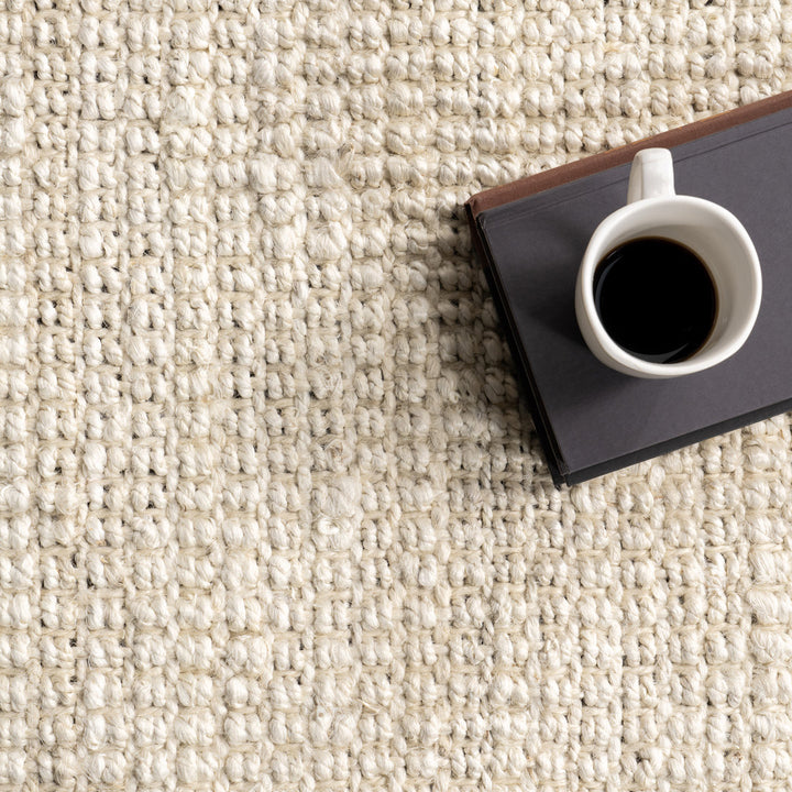 Karmine Jute Runner Rug for Dining Room Living Room Entryway Hallway Kitchen, Off White Langley Street® Rug Size: Round 4'