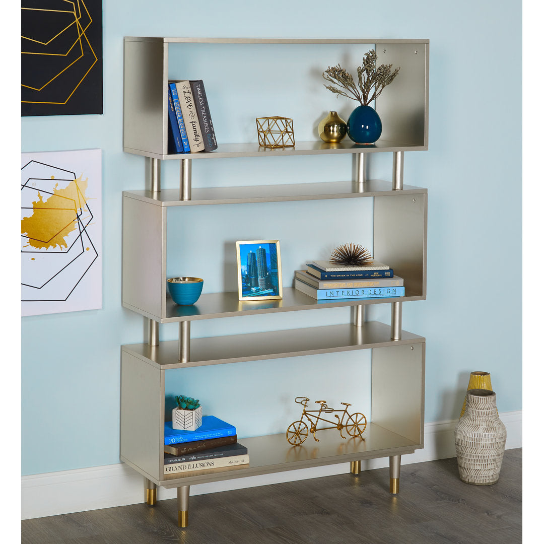 Camylle Standard Bookcase Everly Quinn Color: Champagne/Gold