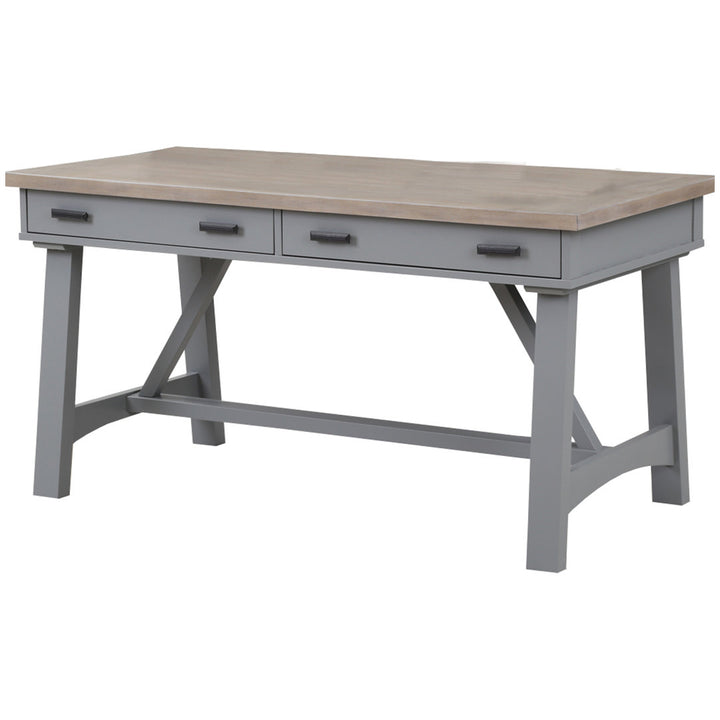 Bankston Desk with Built in Outlets Beachcrest Home™ Color: Natural/Gray