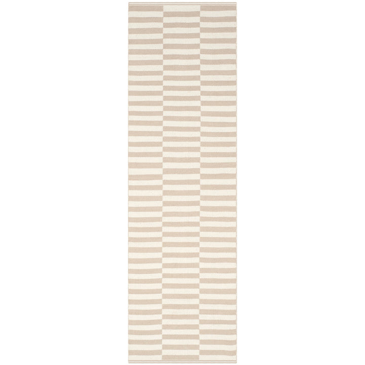 Ilona Striped Hand Loomed Cotton Area Rug in Ivory/Light Gray Birch Lane™ Rug Size: Runner 2'3" x 8'