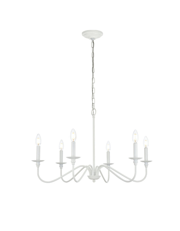 Ableton 6 - Light Candle Style Classic / Traditional Chandelier Birch Lane™ Size: 19" H x 36" W x 36" D Finish: White