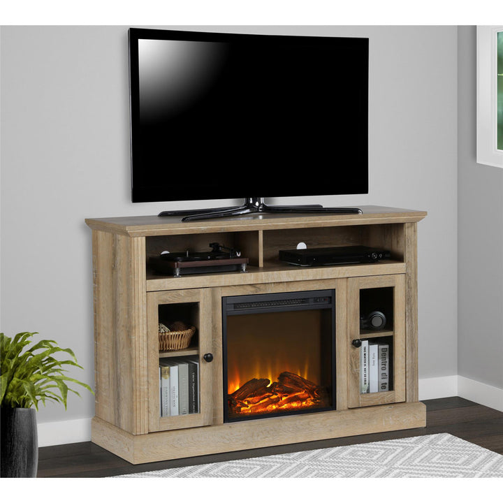 Tucci TV Stand for TVs up to 50" with Electric Fireplace Included Darby Home Co Color: Natural