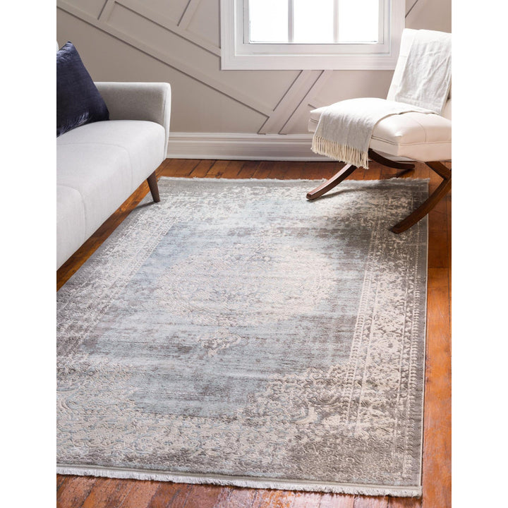 Teadora Gray/Light Blue/Ivory Area Rug Bungalow Rose Rug Size: Rectangle 8' x 11'4"