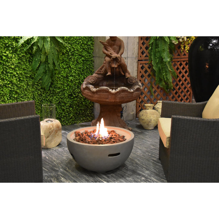 Aswaldi Round Light Grey 27" Fire Bowl Latitude Run® Fuel Type: Natural Gas