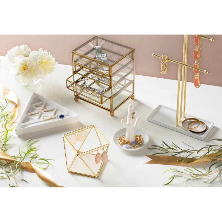 Trigem Jewelry Stand Umbra Finish: White/Brass