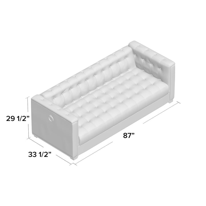 Agnuni 87" Faux Leather Tuxedo Arm Sofa Wildon Home®