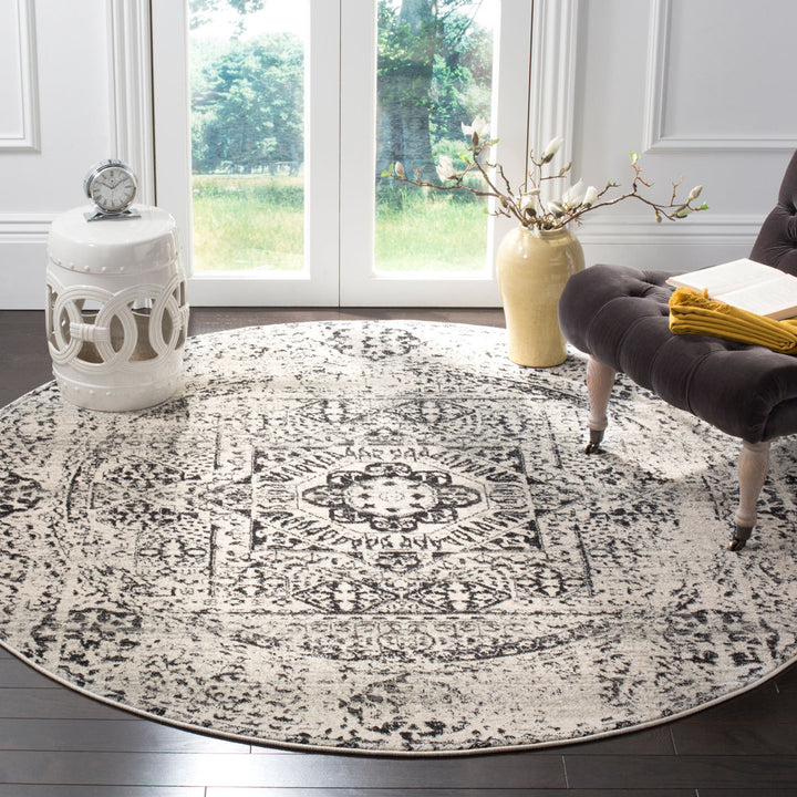 Highworth Oriental Ivory/Black Area Rug Trent Austin Design® Rug Size: Round 9'