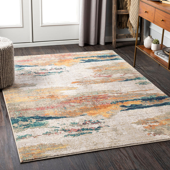 Diorio Saffron/Teal/Light Gray Area Rug Wade Logan® Rug Size: Rectangle 6'7" x 9'6"