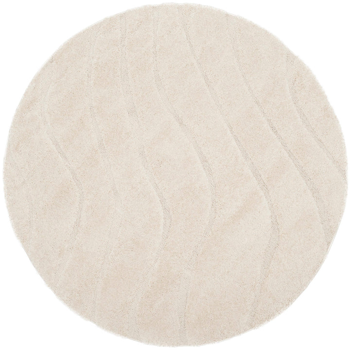 Ashal Abstract Cream Area Rug Wade Logan® Rug Size: Round 6'7"