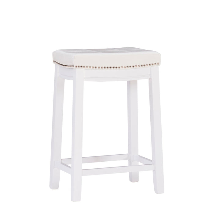 Arlyce Counter & Bar Solid Wood Backless Stool with Upholstered Seat Lark Manor™ Seat Height: Counter Stool (26.5" Seat Height)