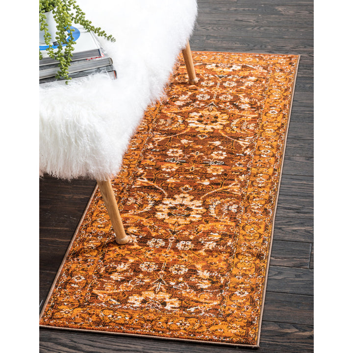 Yareli Oriental Orange/Brown Area Rug Bungalow Rose Rug Size: Runner 3' x 9'10"