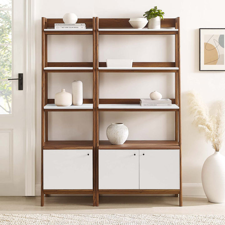 Modway Bixby Wood Bookshelves - Set of 2 Modway Color: Walnut/White