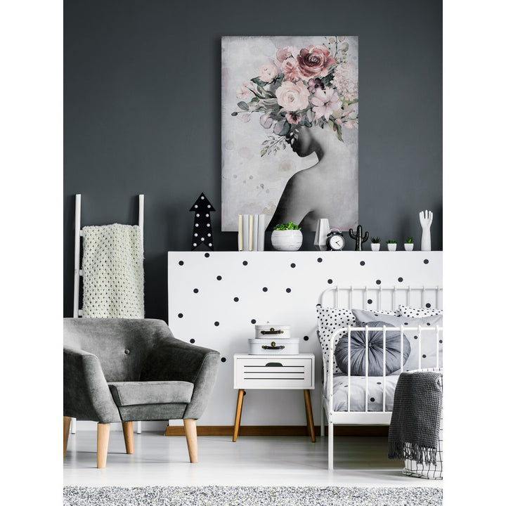 Fresh Floral Crown - Wrapped Canvas Print Marmont Hill Size: 18" H x 12" W x 1.5" D