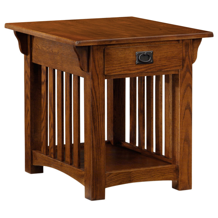 Mission Solid Wood End Table in Medium Oak Loon Peak®