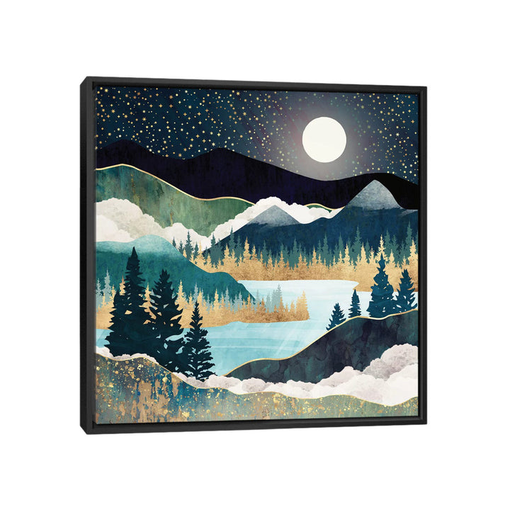 Star Lake' by SpaceFrog Designs - Print East Urban Home Size: 37" H x 37" W x 1.5" D Format: Black Framed Canvas