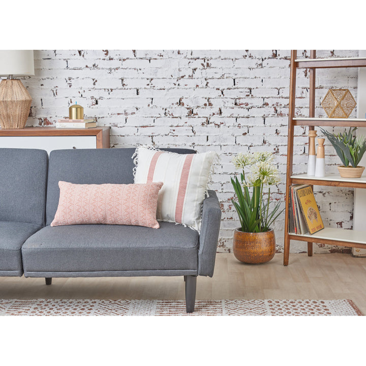 Nathan Striped Woven Square Throw Pillow C&F Home Color: Rust