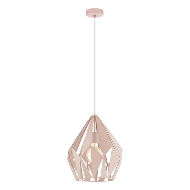 Hendry 1 - Light Single Geometric Pendant AllModern Size: 88.39" H x 12" W x 12" D Finish: Pastel Apricot