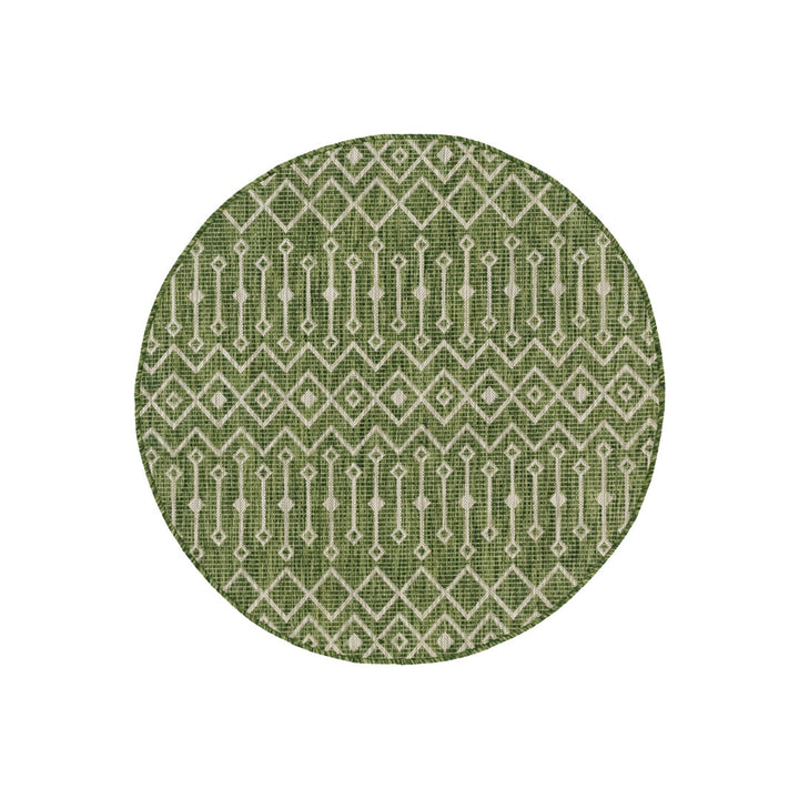 Adley Southwestern Green/Beige Indoor/Outdoor Area Rug Gracie Oaks Rug Size: Round 4'1"