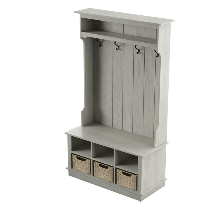 Bridget Hall Tree with Open Storage Sand & Stable™ Color: Fairfax Oak