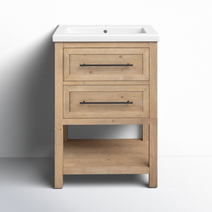 Bickley 24" Single Bathroom Vanity with Ceramic Top Beachcrest Home™ Base Finish: Fir Essence