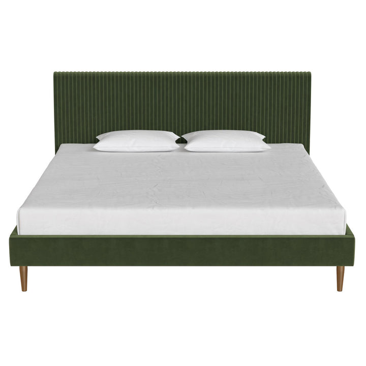 Daphne Upholstered Low Profile Platform Bed Mr. Kate Color: Olive Green Velvet Size: King