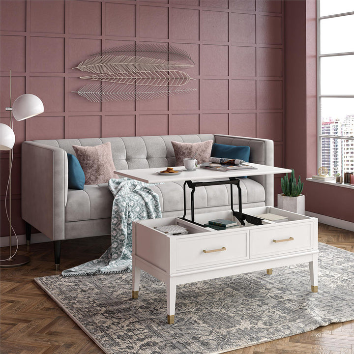 Westerleigh Storage Lift-Top Coffee Table CosmoLiving by Cosmopolitan Color: White