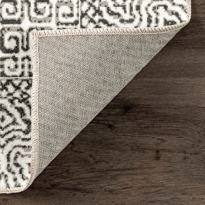 Hart SpinClean Abstract Tribal Machine Washable Area Rug Dakota Fields Rug Size: Rectangle 9'6" x 13'6"