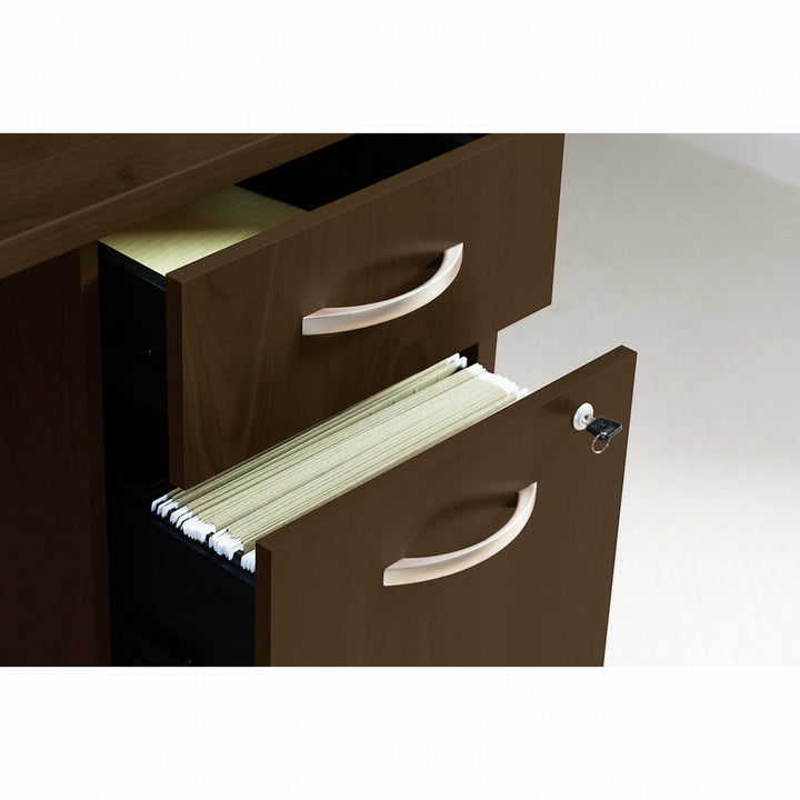 Series C L Shaped Desk with Mobile File Cabinet Bush Business Furniture Color: Mocha Cherry/Mocha Cherry Orientation: Right