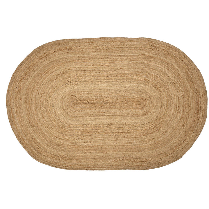 Charbonneau Braided Jute Natural Tan Area Rug Bay Isle Home™ Rug Size: Oval 5' x 8'