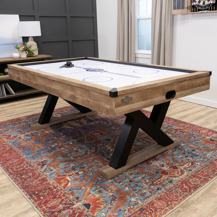Kirkwood American Legend 84" Air Hockey Table with Rustic Wood Finish and Digital Scoreboard American Legend