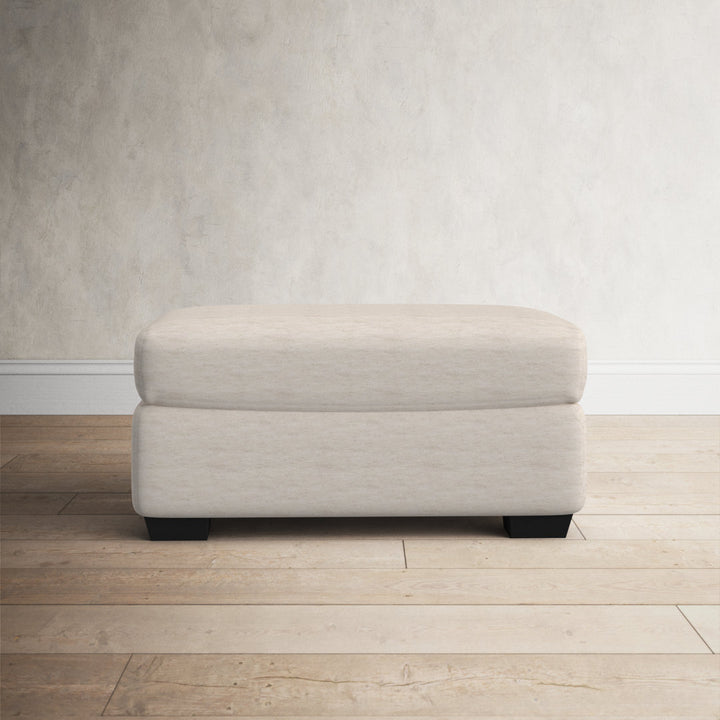 Cranbrook Upholstered Ottoman Birch Lane™ Fabric: Bayou Off White Washable Canvas