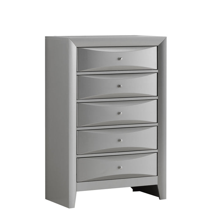 Marilla 5-Drawer Chest Glory Furniture Color: Silver