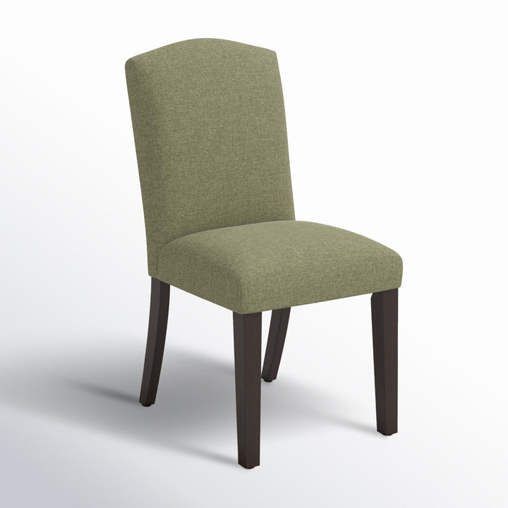 Estrela Upholstered Dining Chair Birch Lane™ Upholstery Color: Velvet White, Leg Color: Espresso