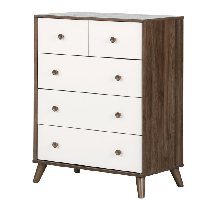 Rafferty Kids 5- Drawer Chest AllModern Color: Natural Walnut/Pure White