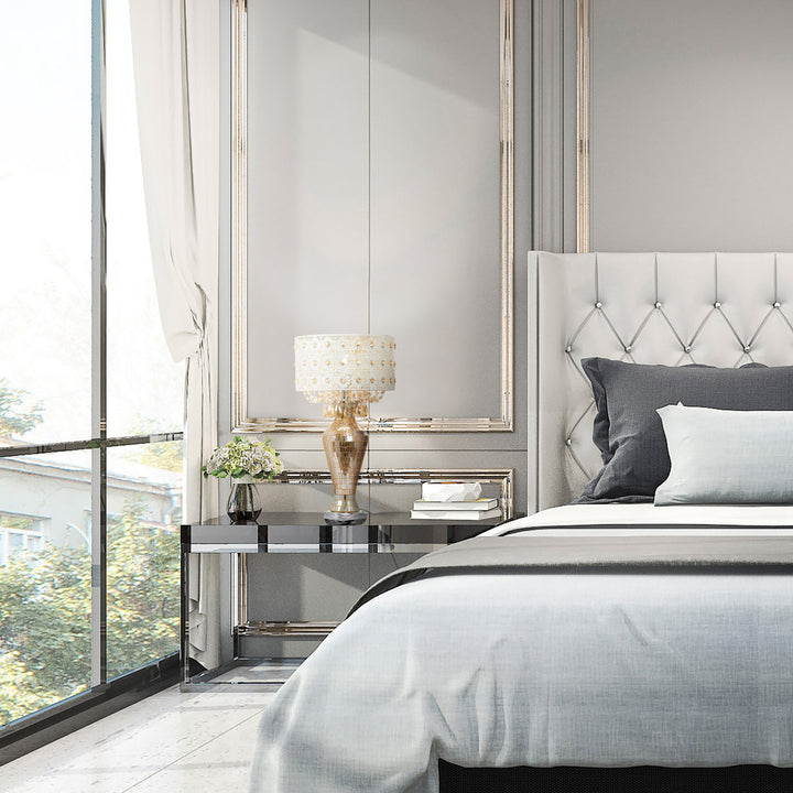 Wedgeworth 25"H Jeweled Metal and Mosaic Base Table Lamp with Cascading Crystals Willa Arlo™ Interiors