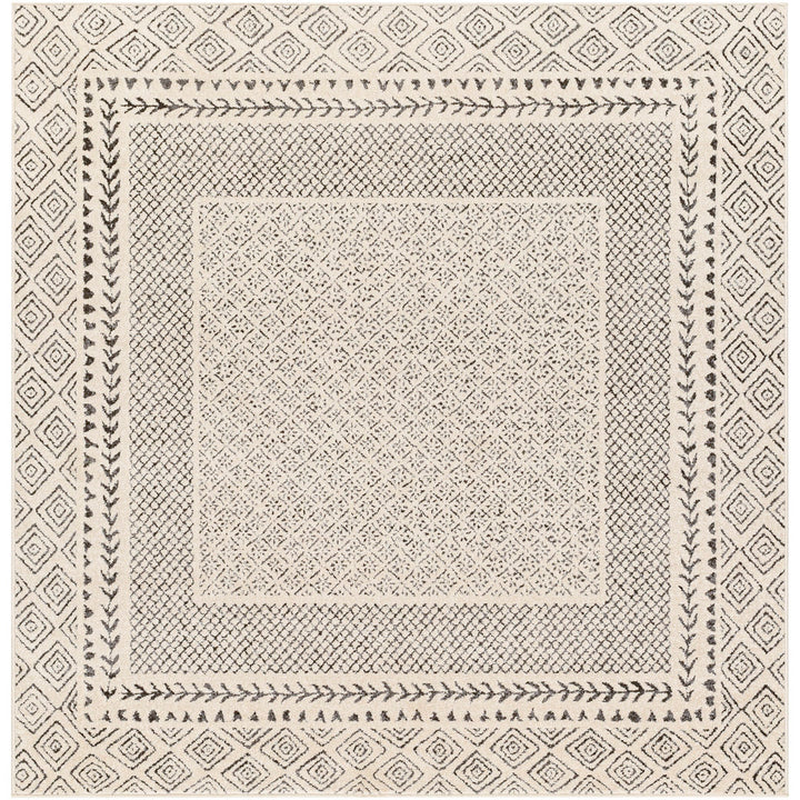 Calvo Light Beige/Charcoal Area Rug Wade Logan® Rug Size: Square 6'7"