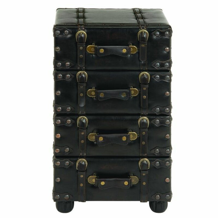 Urbana 4-Drawer Accent Chest with Buckle Straps & Gold Stud Accents Steelside™