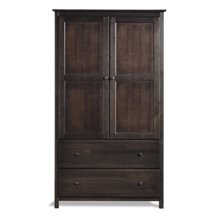 Shaker Wardrobe Armoire Grain Wood Furniture Color: Espresso