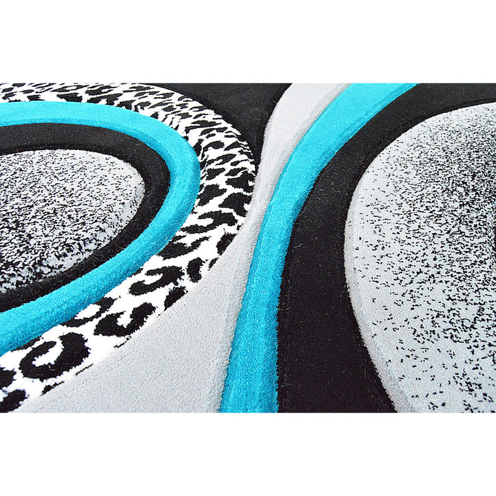 Mccampbell Abstract Turquoise/Gray/Black Area Rug Ivy Bronx Rug Size: Rectangle 8' x 11'