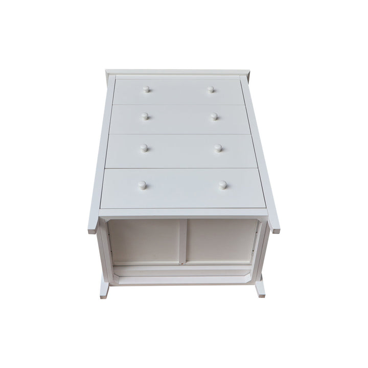 Dufrene Solid Wood 4 Drawer Dresser Highland Dunes Color: White