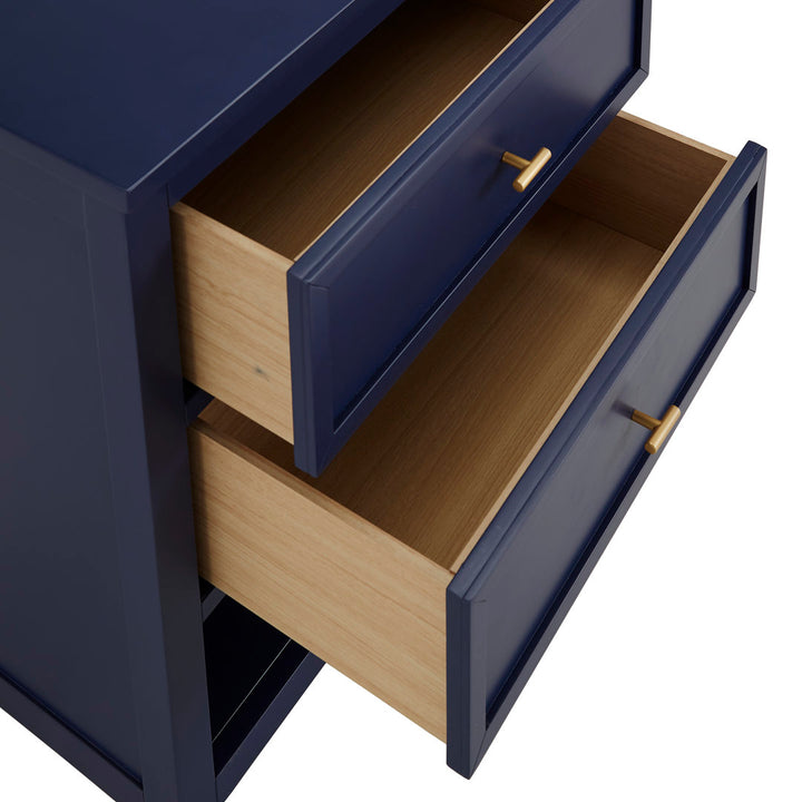 Kowalsky 2 Drawer Nightstand Three Posts™ Color: Twilight Blue