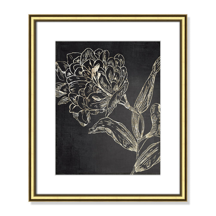 Golden Flower Folklore II by Asia Jensen - Picture Frame Graphic Art Joss & Main Size: 20.25" H x 17.25" W  Format: Gold Framed