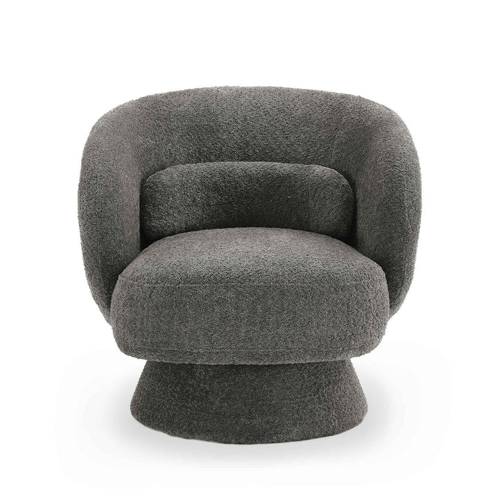 Saboor MINIMORE Modern Style Swivel Accent Chair Orren Ellis Fabric: Gray Boucle