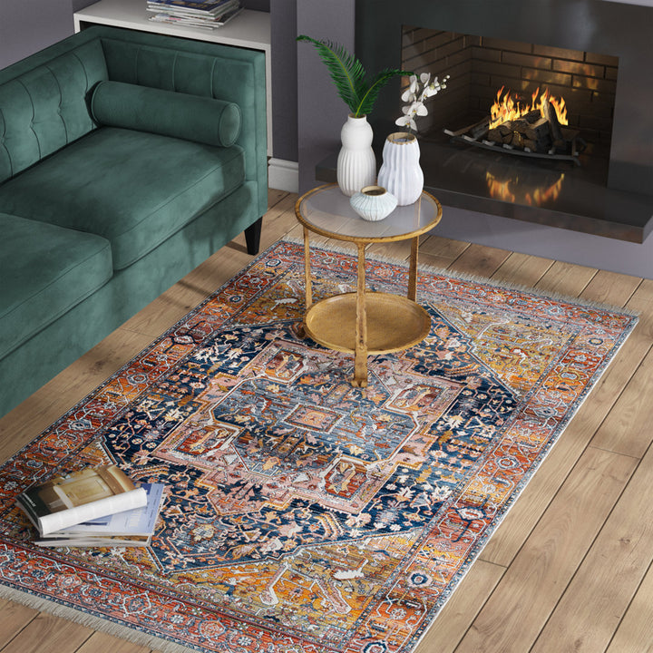 Windmere Traditional Oriental Medallion Rust/Brick/Navy Area Rug Langley Street® Rug Size: Rectangle 8'10" x 12'