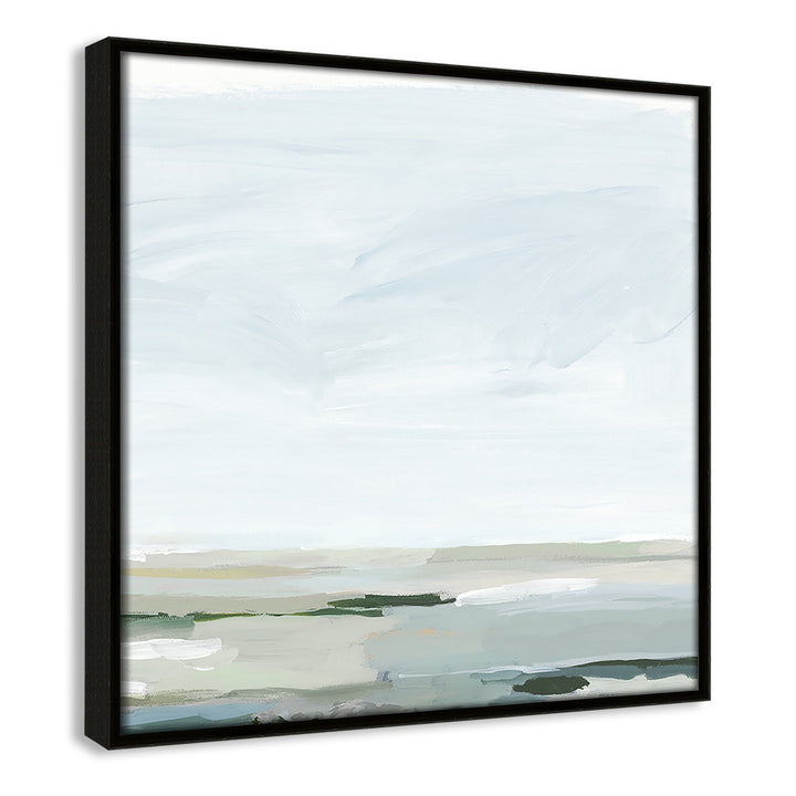 Pure Stillness - Floater Frame Painting Print on Canvas Joss & Main Size: 13.5" H x 13.5" W x 2" D Format: Espresso