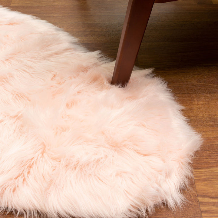 Diller Soft Pink Faux Sheepskin Fur Machine Washable Shag Fluffy Area Rug Willa Arlo™ Interiors Rug Size: Runner 2' x 6'