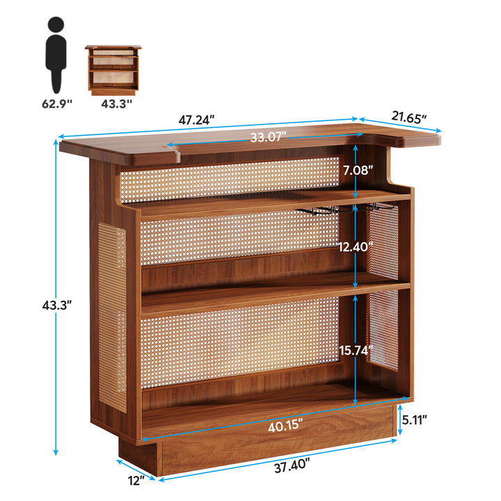 Minkley 47.2 Bar Cabinet Bay Isle Home™