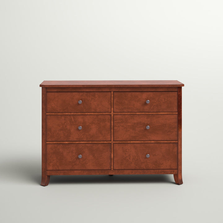 Greggory Baker 6 Drawer Dresser, Mahogany Three Posts™ Color: Rustic Brown
