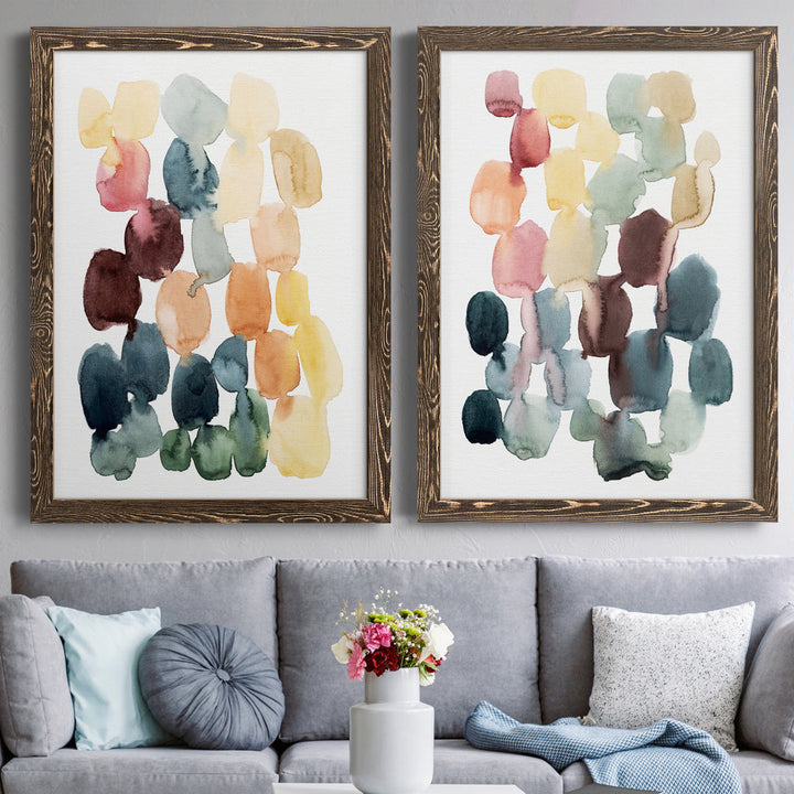 Desert Stones I - 2 Piece Picture Frame Painting Set on Canvas Wade Logan® Size: 31.5" H x 47" W x 1.5" D Format: Walnut Framed Canvas