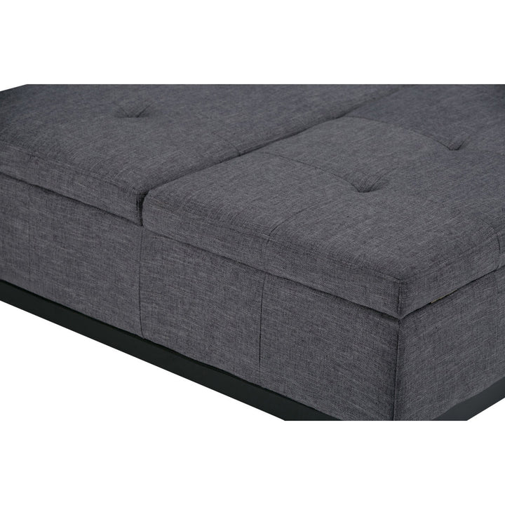 Dover Square Coffee Table Storage Ottoman,Assembled Simpli Home Fabric: Slate Gray